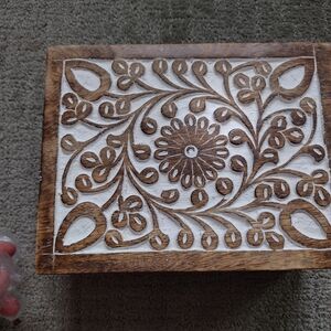 Wooden handmade box, made in India, mint condition